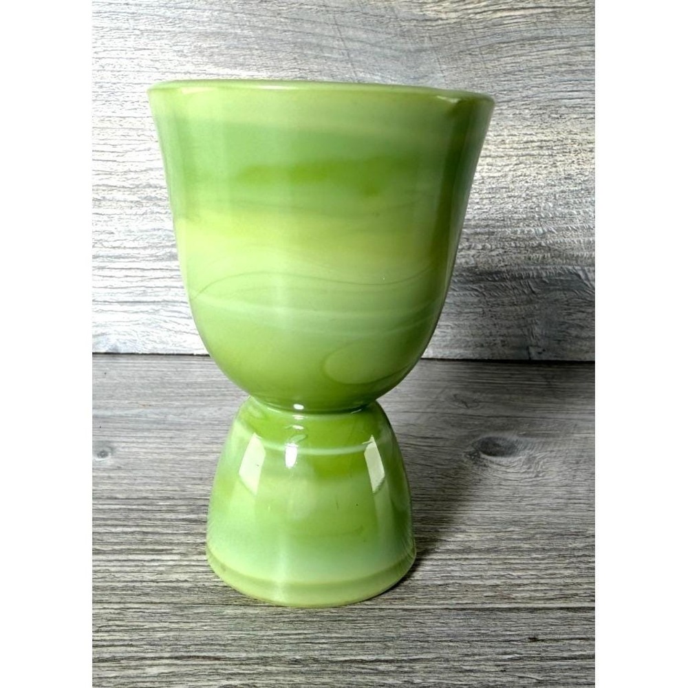 Vtg 1950's Fire King Jadeite Green Glass Double Egg Cup Collectible 4" Tall MCM